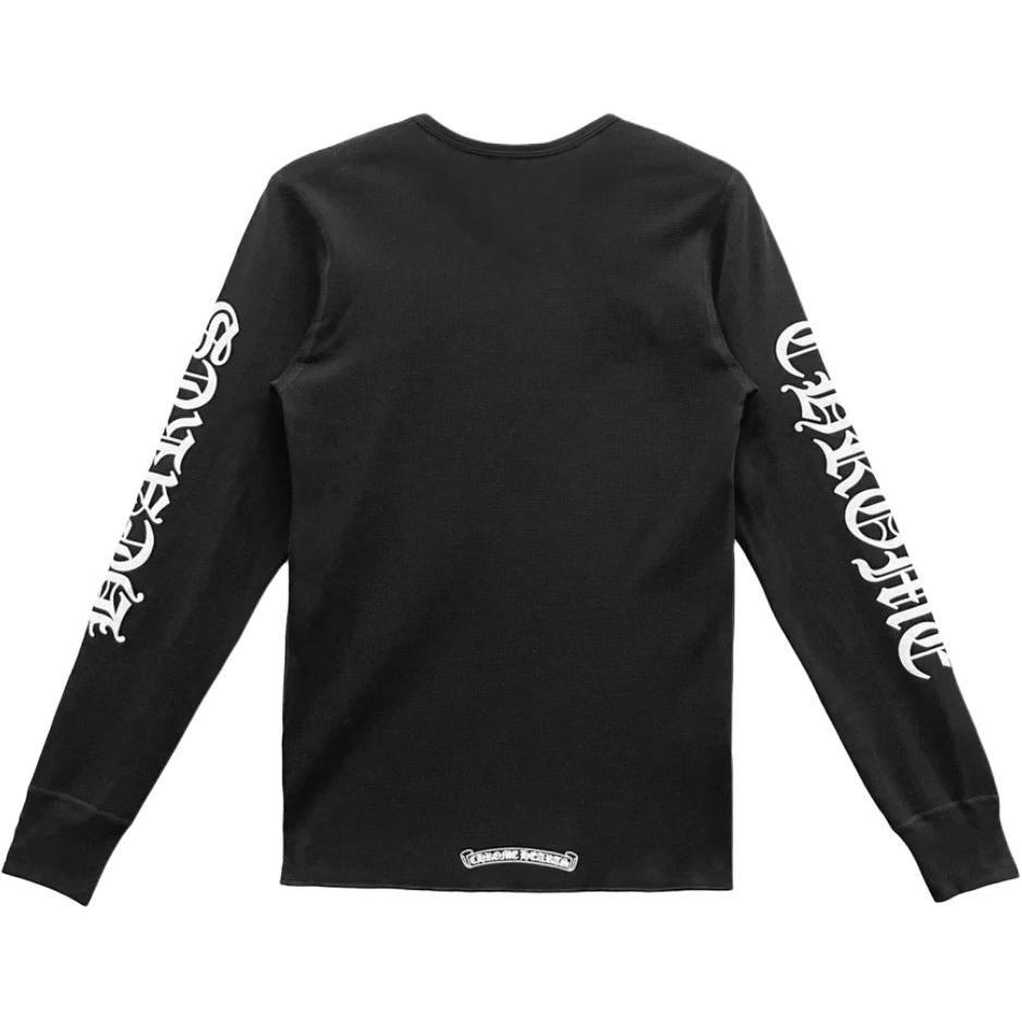 Футболка термо с длинным рукавом и логотипом Scroll Chrome Hearts, черный — фото 3