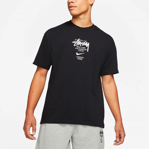 Футболка x stussy crossover round neck pullover t shirt asia sizing Nike, черный — фото 3