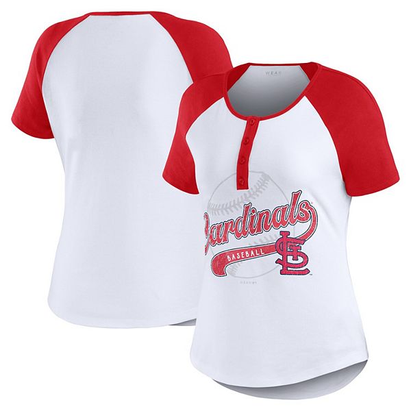 

Женская бело-красная футболка St Louis Cardinals с рукавом реглан Wear By Erin Andrews, Красный, Женская бело-красная футболка St Louis Cardinals с рукавом реглан Wear By Erin Andrews