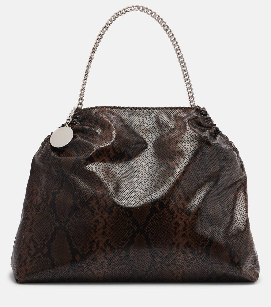 

Сумка-тоут из искусственной кожи с эффектом змеиной кожи Stella McCartney, Espresso