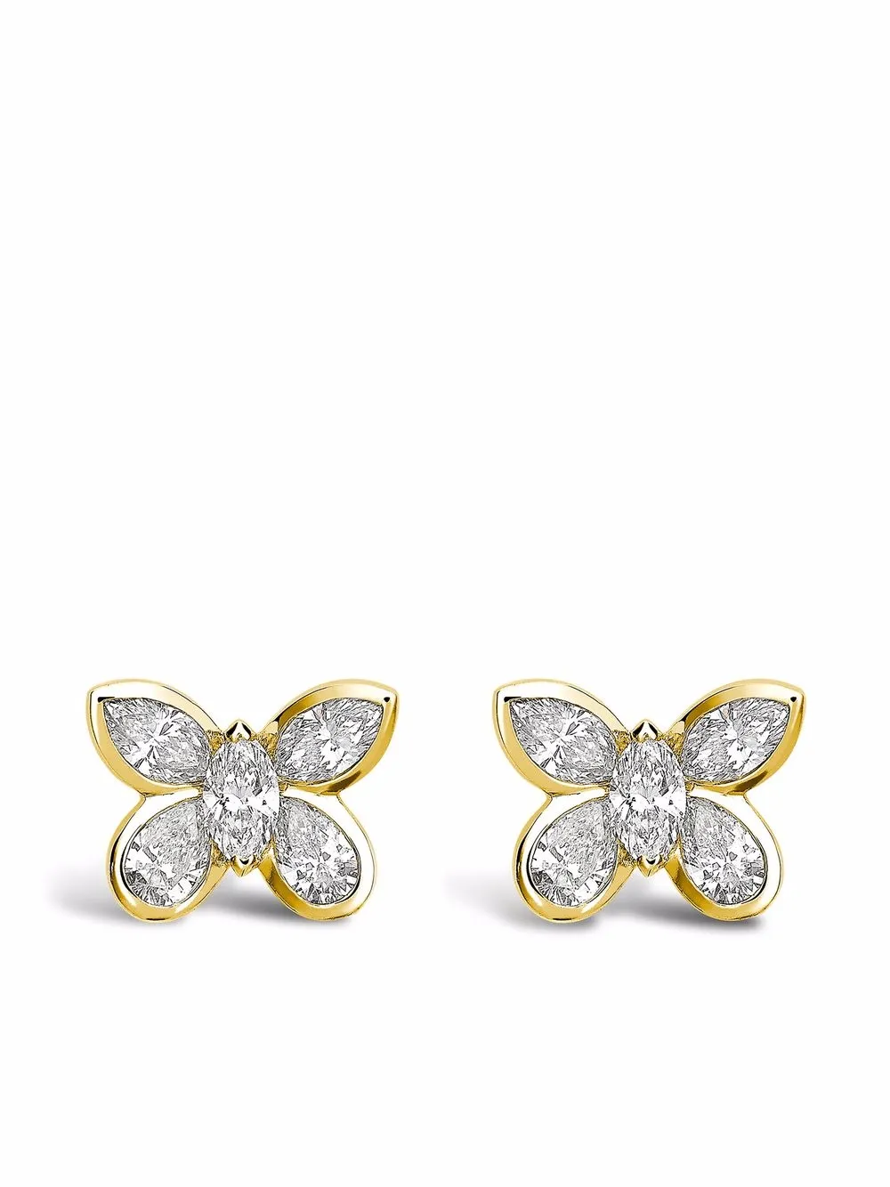 

Серьги-гвоздики Butterfly из желтого золота с бриллиантами Pragnell, золотой