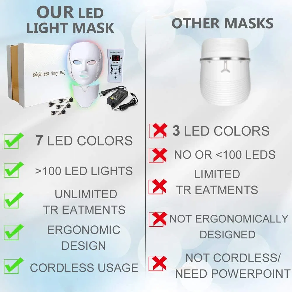 LED-маска для лица и шеи 7 цветов Foleto — фото 4