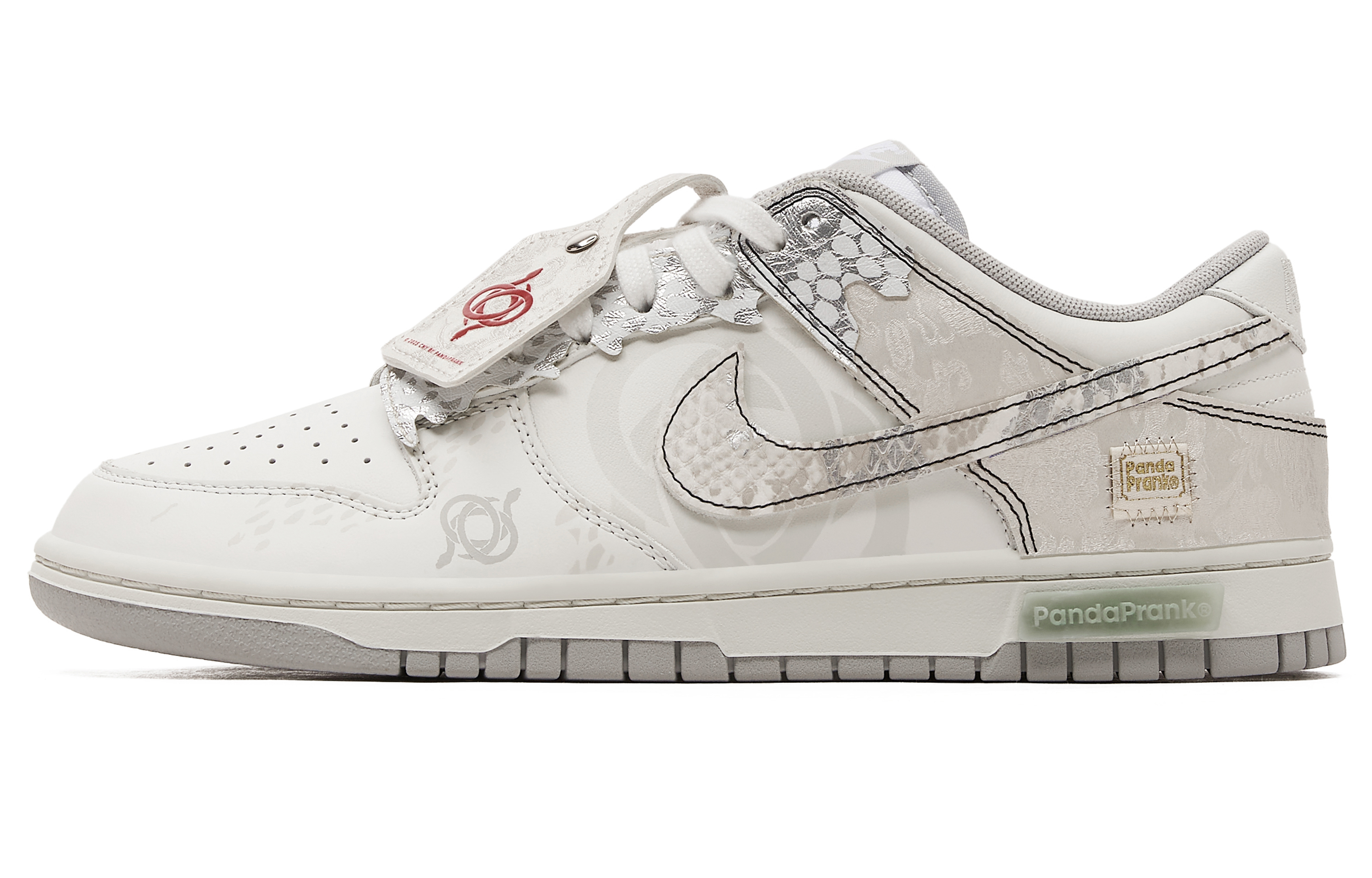 Nike Кроссовки для скейтбординга Dunk Slip Resistant Abrasion Resistant мужские низкие серебристо-серые — фото 3