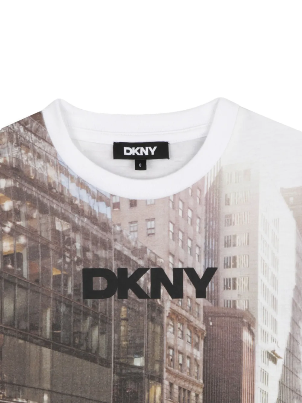 Футболка с графичным принтом Dkny Kids, белый — фото 3