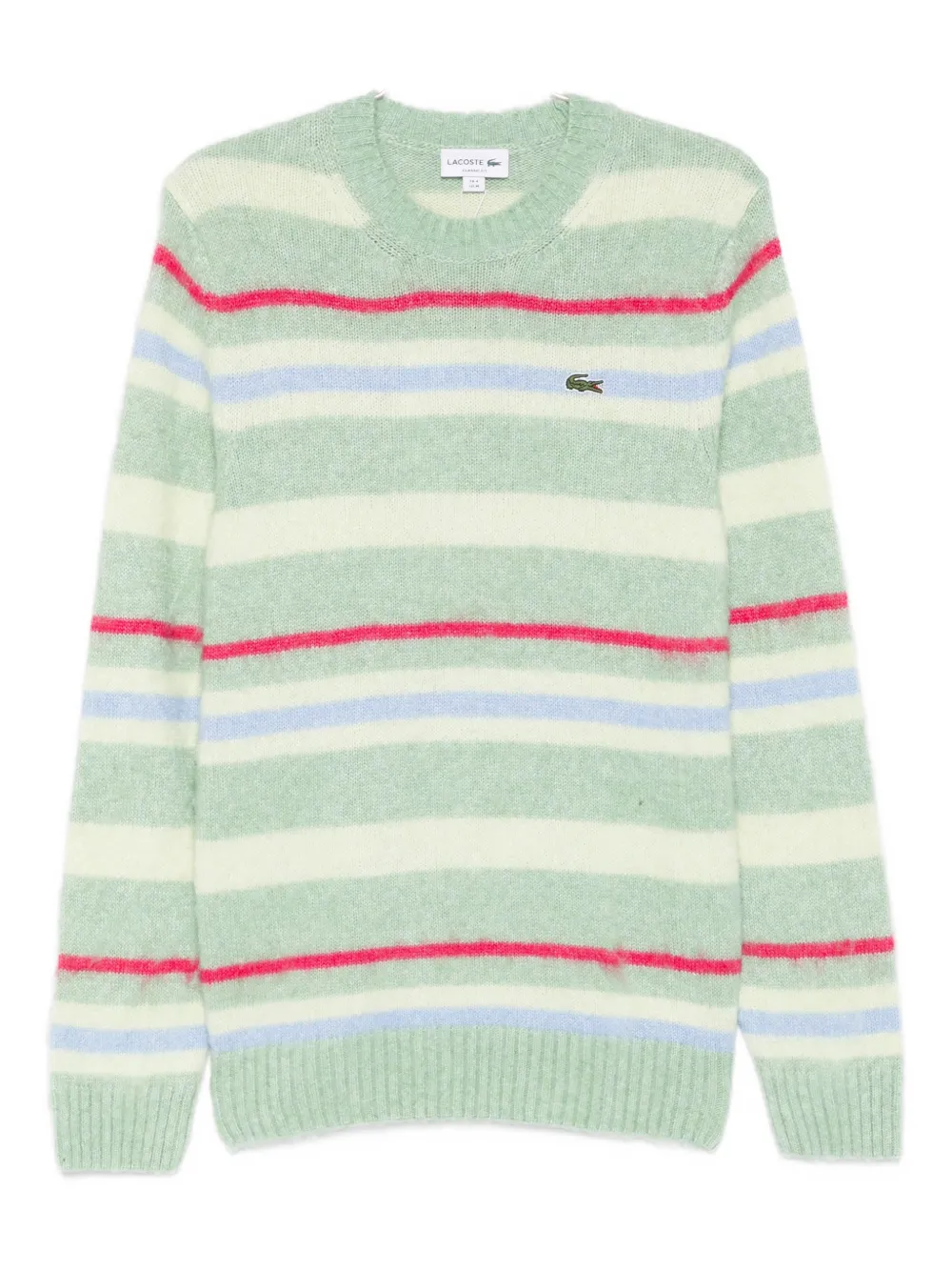 

Полосатый свитер с круглым вырезом Lacoste, зеленый