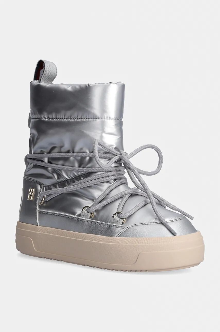 

Зимние ботинки Tommy Hilfiger на шнуровке METALLIC SNOWBOOT, серебряный