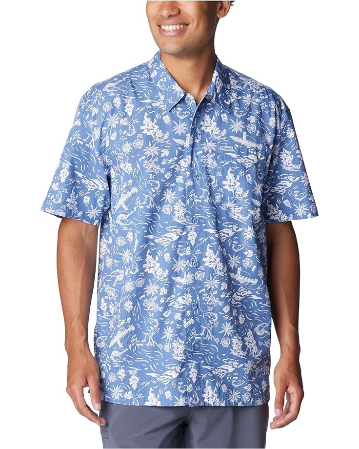 

Рубашка Columbia Trollers Best S/S, цвет Bluebell/Kahawai