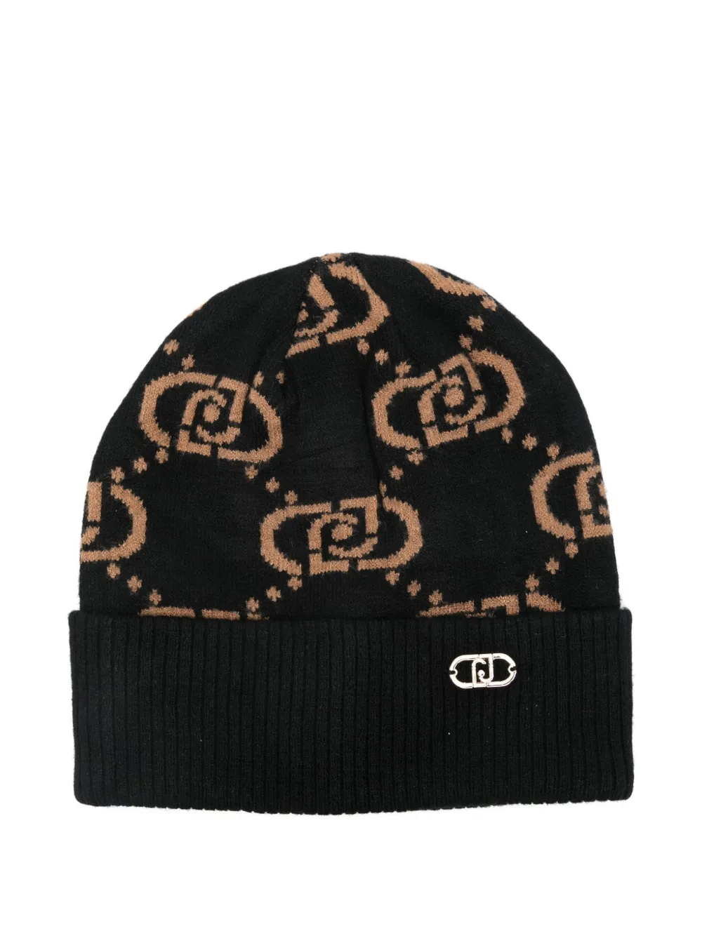 

Шапка в рубчик с логотипом LIU JO, черный