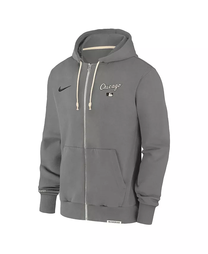 Мужская худи с полной застежкой-молнией Authentic Collection Travel Performance цвета древесного угля Chicago White Sox Nike — фото 2