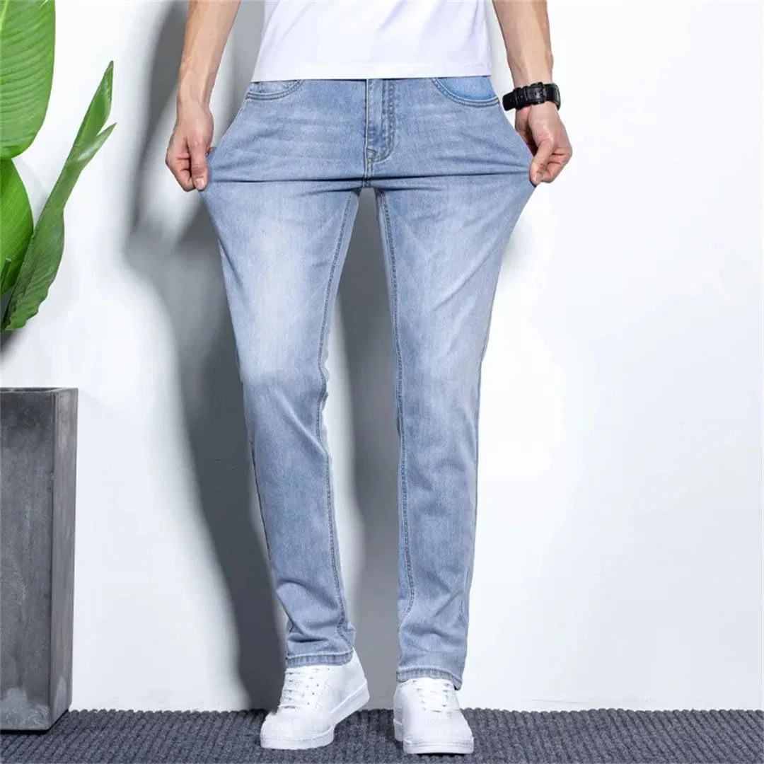 Джинсы классические Slim Fit, темно-синие — фото 2