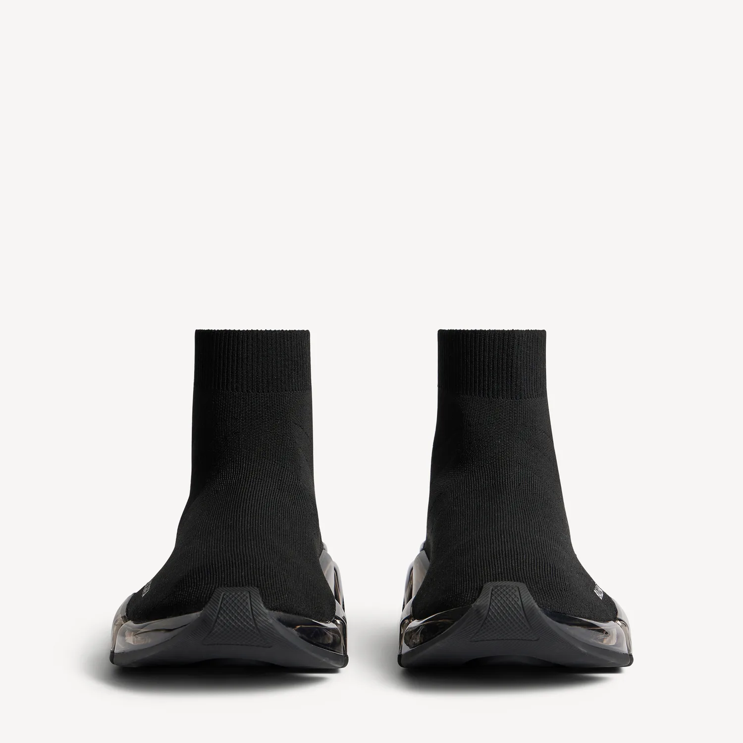 BALENCIAGA Мужские кроссовки Speed 2.0 из переработанного трикотажа с полностью прозрачной подошвой, черные — фото 3