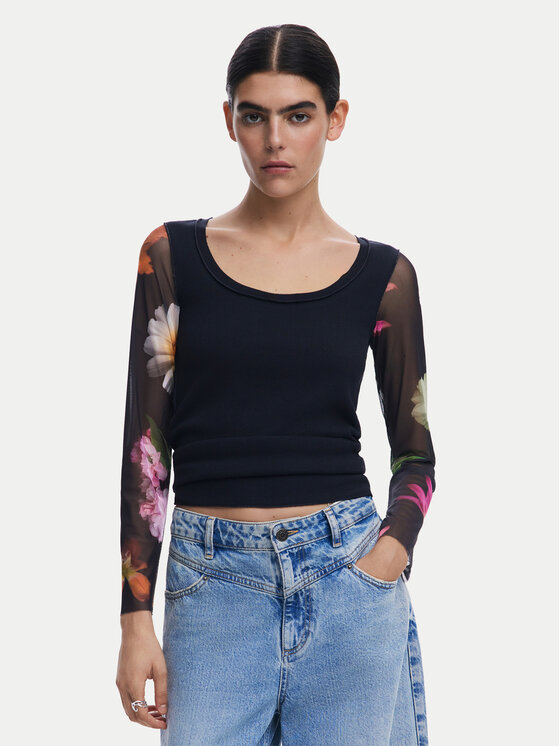 

Облегающая блузка Flint 25SWTK93 Desigual, черный