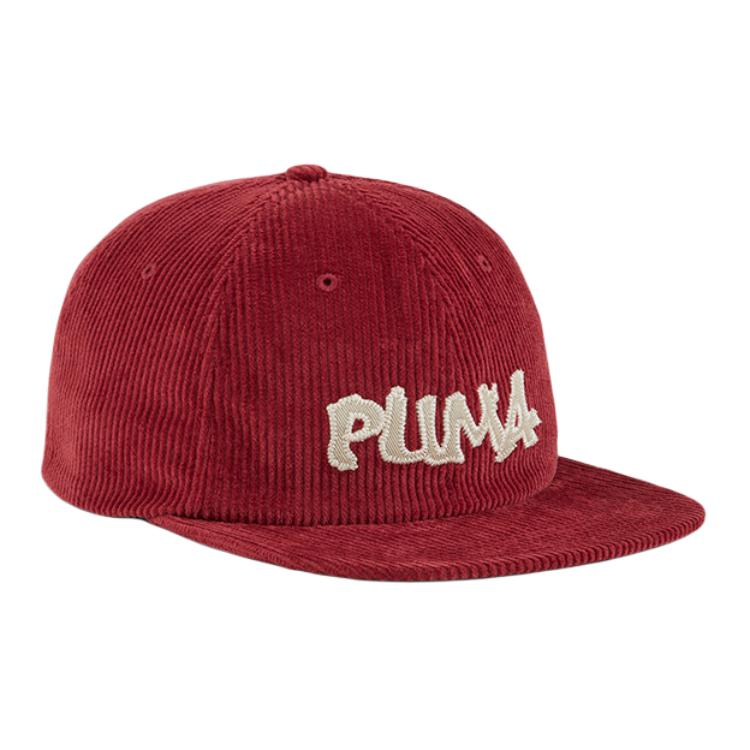 

PUMA Красная унисекс бейсболка из вельвета, Red