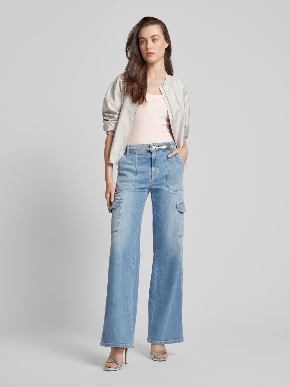 

Ребристая майка Guess, розовый