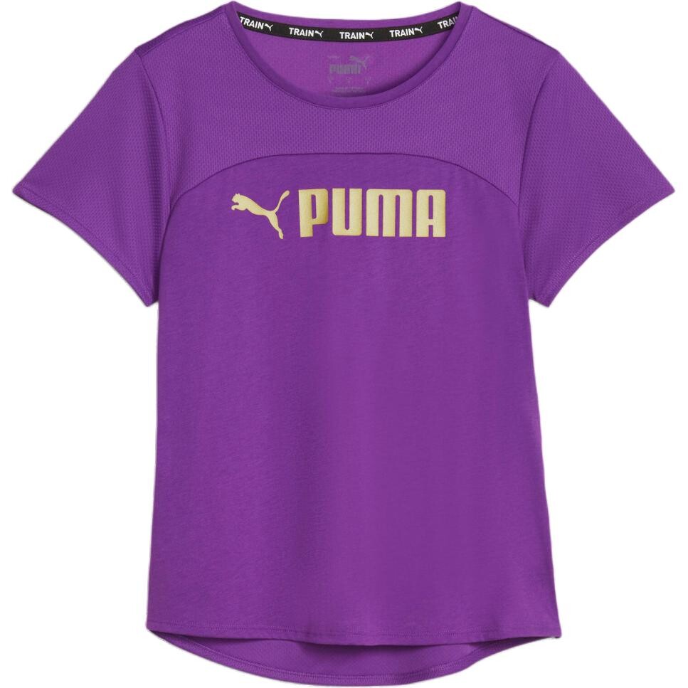 

Футболка Fit женская с фиолетовым принтом - золото Puma
