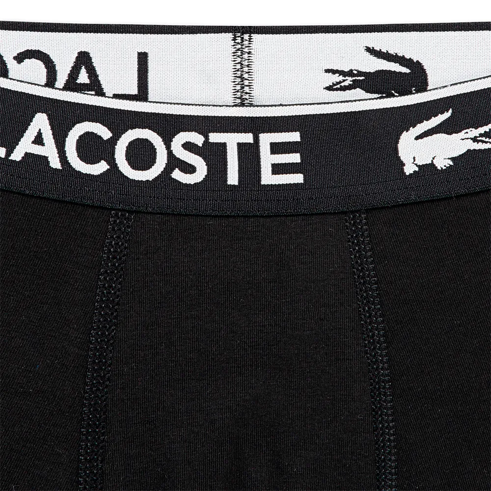 Детские однотонные боксеры Lacoste, 3 шт Lacoste kids, черный — фото 3