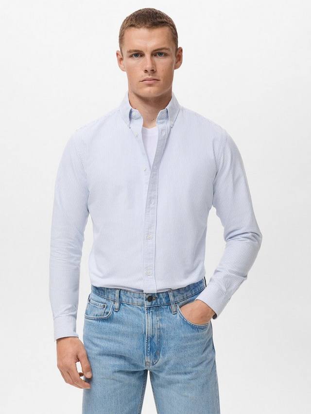 

Футболка Kodak Cotton Regular Fit в полоску Mango, Pastel Blue