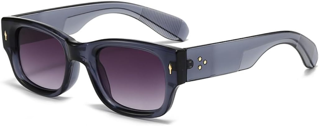 

Солнцезащитные очки с защитой UV400 | Маленькая оправа Rivet, цветные линзы | для женщин и мужчин, для занятий спортом на открытом воздухе и вождения DSVIGF, Purple Grey