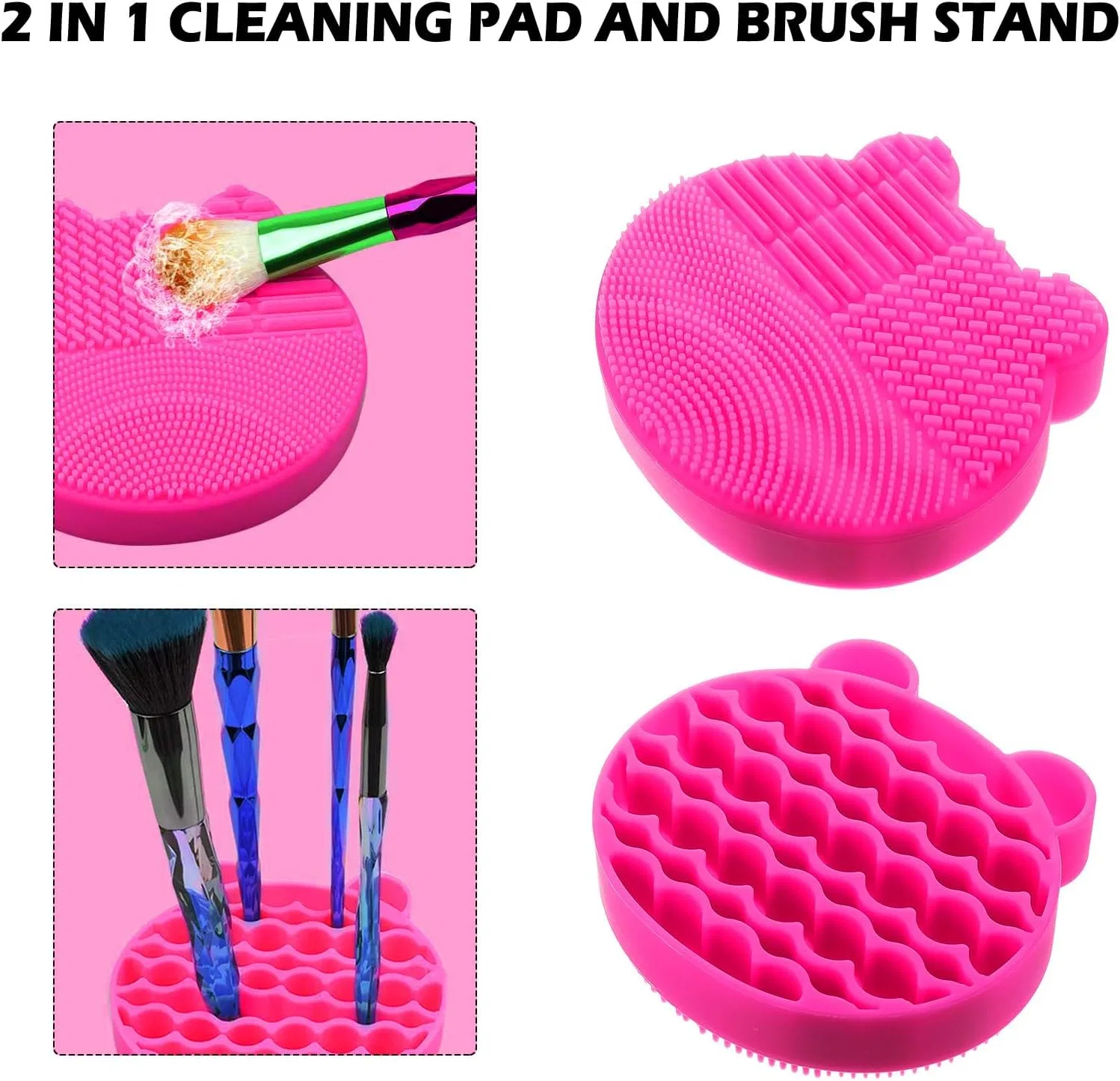 Аксессуар для чистки кистей Silicone Brush Cleaning Mat with Drying Stand — фото 3