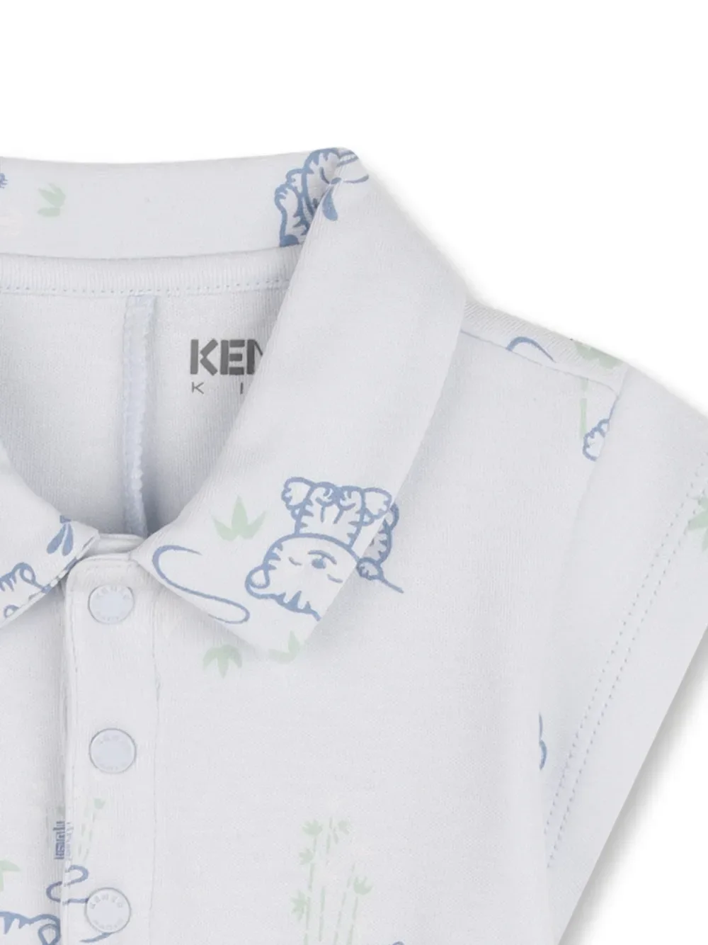 Шорты с поло-воротником Kenzo Kids, синий — фото 3