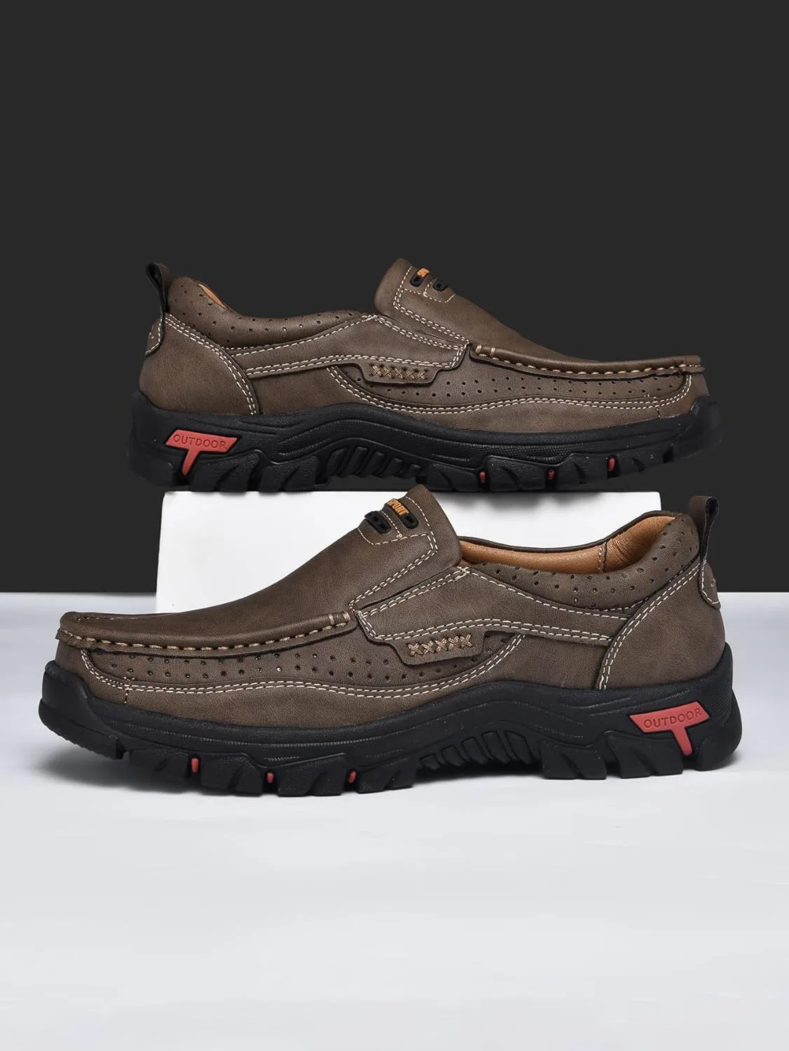 Мокасины кожаные повседневные, Loafers, светло-коричневый Tsuukuie — фото 4