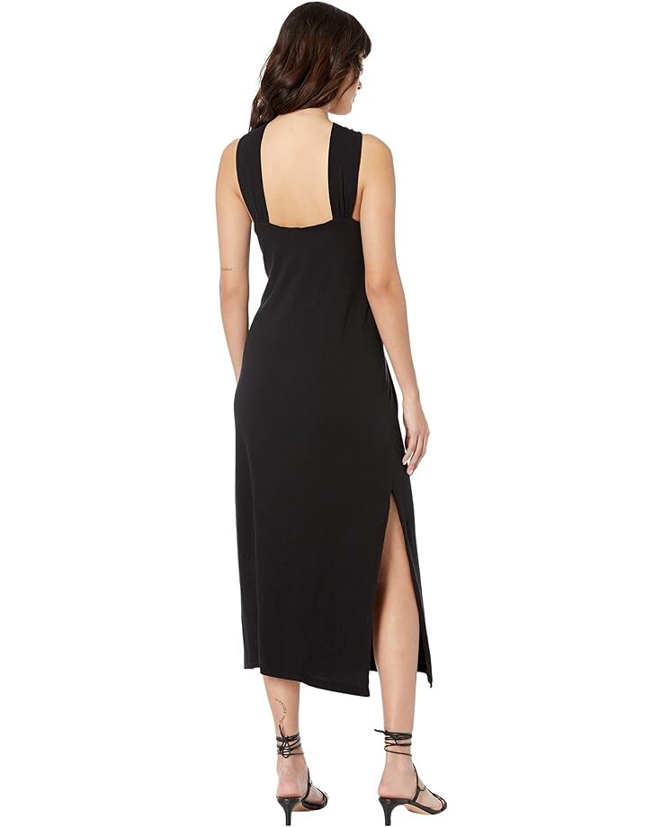 

Платье SUNDRY Keyhole Cotton Spandex Midi Dress, черный