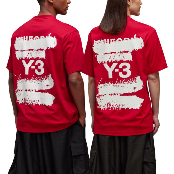 Футболка y-3 graphic short sleeve t-shirt 'red' Adidas, красный — фото 2