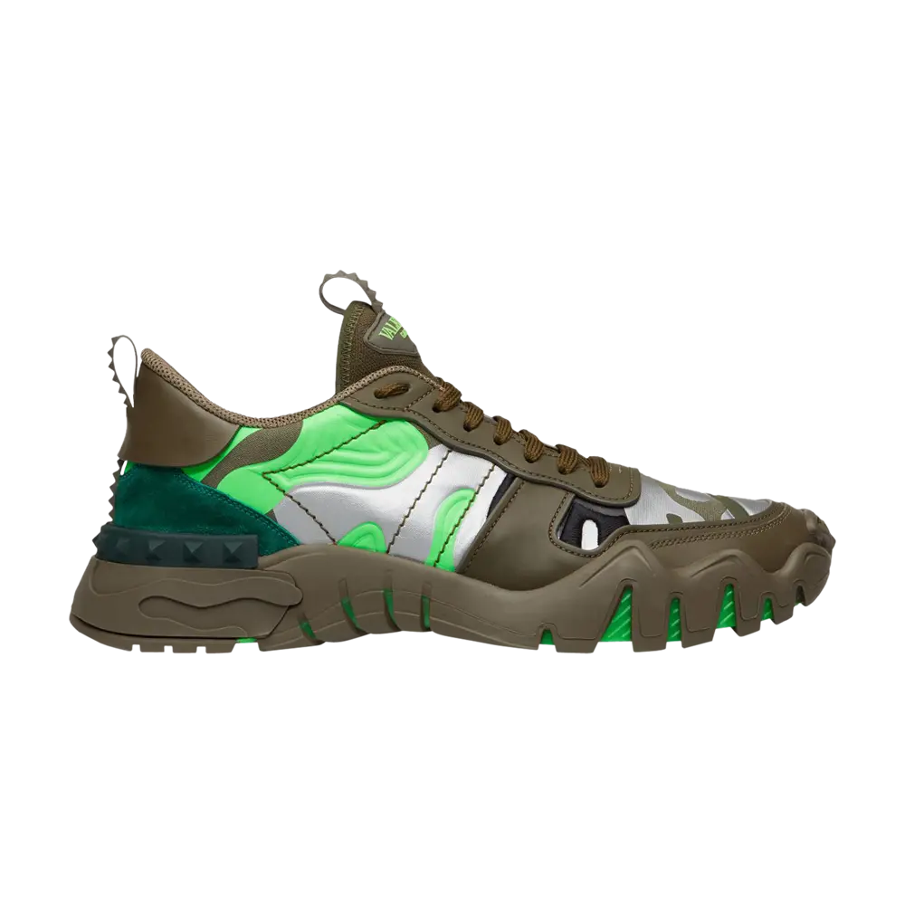 

Кроссовки Valentino Rockrunner Camo Plus, зеленый