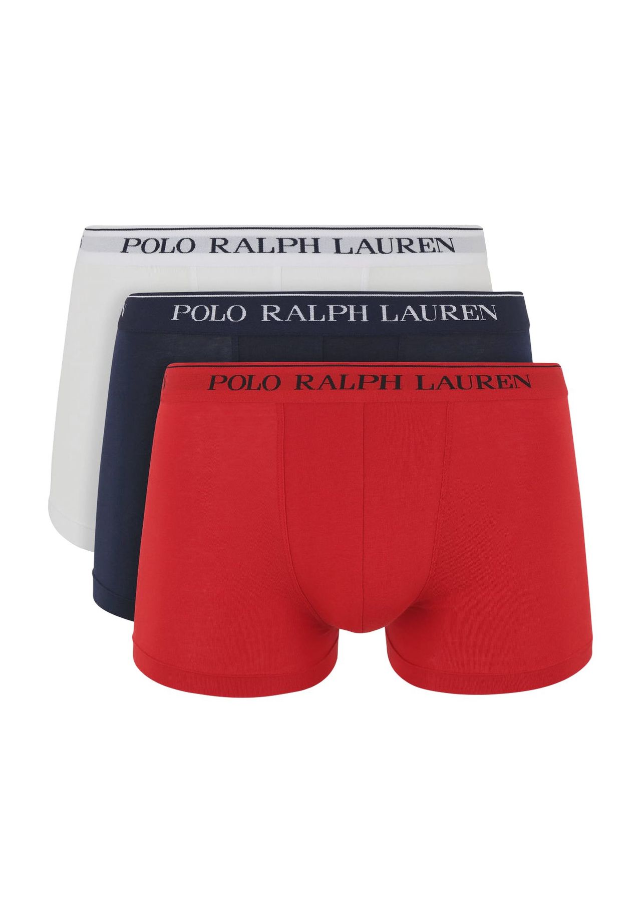 

Трусы, 3 шт., надпись на этикетке, однотонные, мужские POLO RALPH LAUREN, цвет Blau Rot