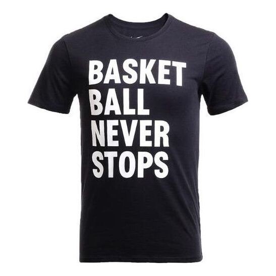 

Футболка Men's Nike Alphabet Casual Round Neck Short Sleeve Black T-Shirt, черный