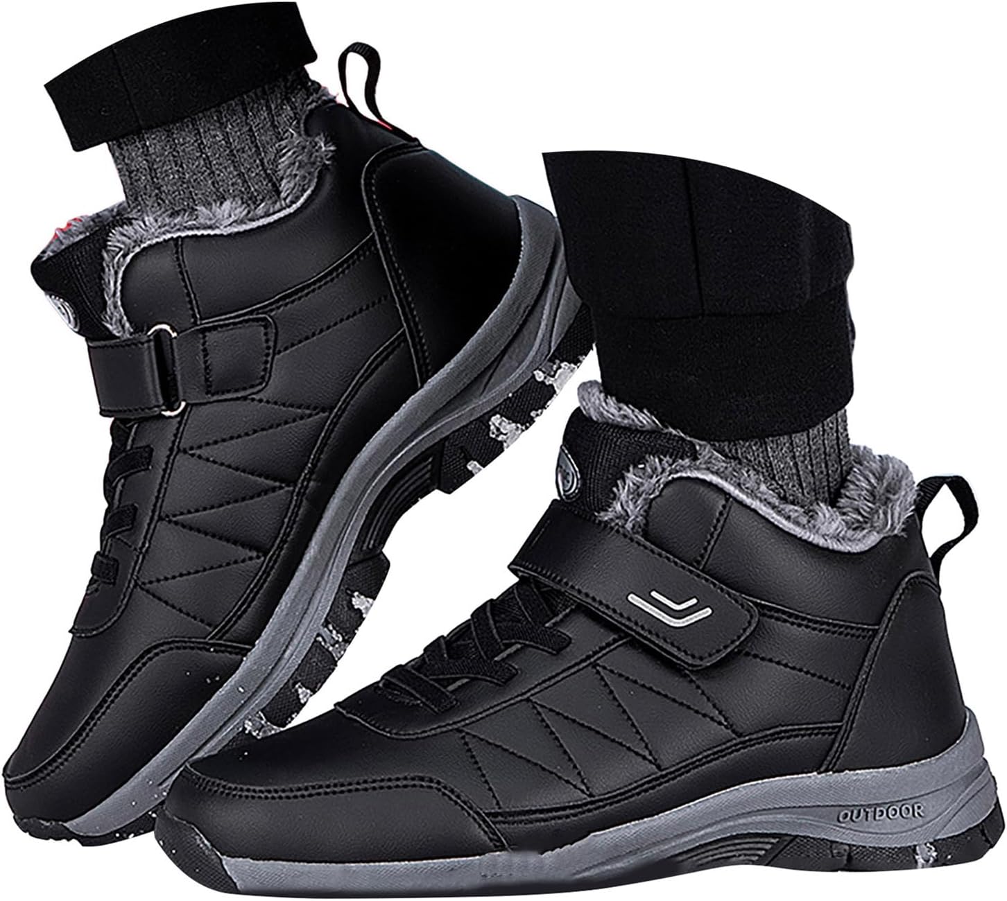 

Зимние ботинки утепленные на шнуровке Jyswoshoe, черный