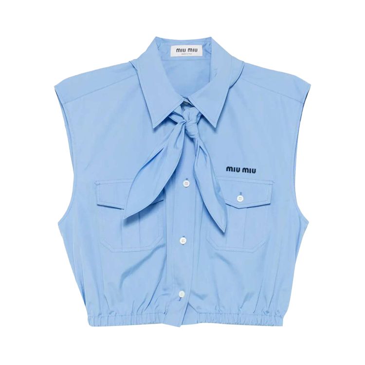 

Рубашка Miu Miu Sleeveless Shirt 'Azzurro', синий