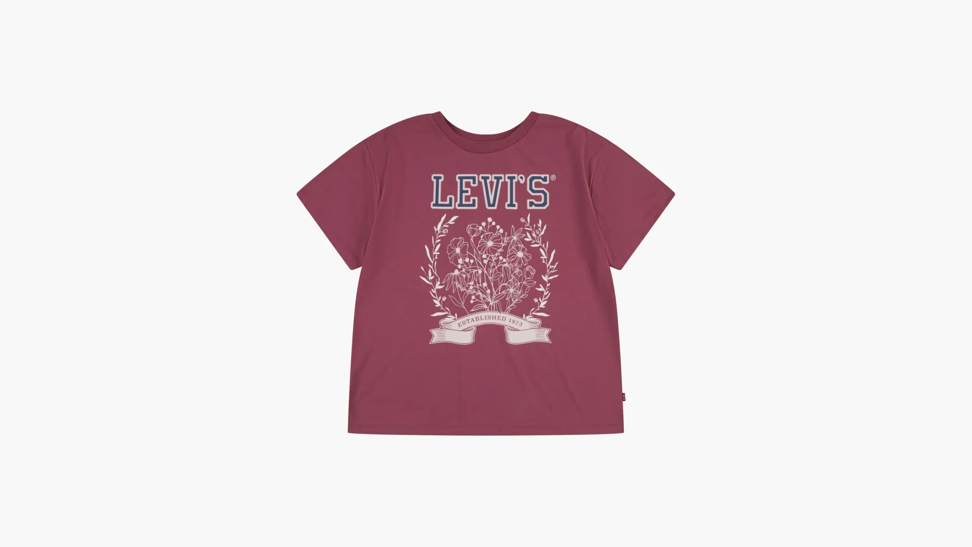 

Большая студенческая футболка для больших девочек 7–16 лет Levi's, цвет Rose Wine