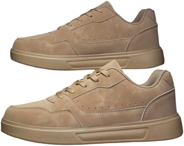 

Мужские модные кроссовки - легкие повседневные шнурованные скейт-ботинки, комфортные во все сезоны для походов, фитнеса и повседневной носки Minlaidian, хаки