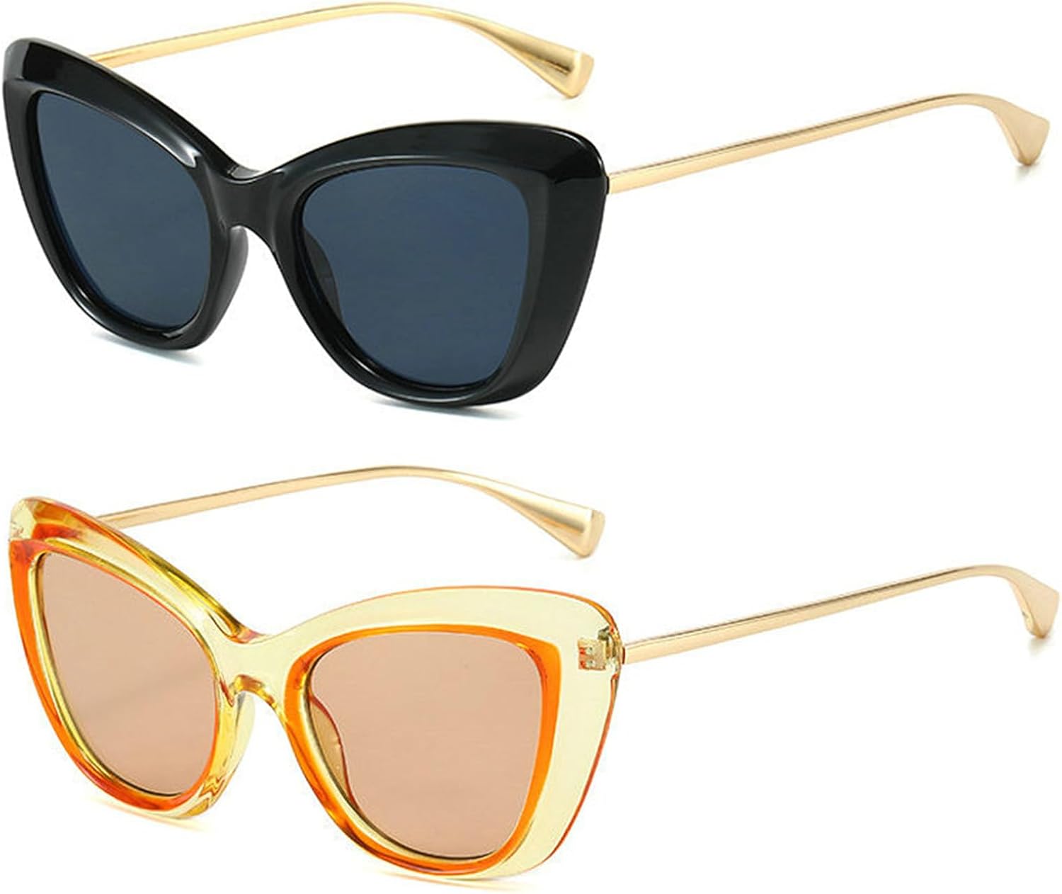 

Солнцезащитные очки Helena Cat Eye для женщин, черные с леопардовым принтом, модные ретро-очки в стиле хип-хоп, винтажные очки с защитой от УФ-излучения UV400, 2023 год, Black+tea