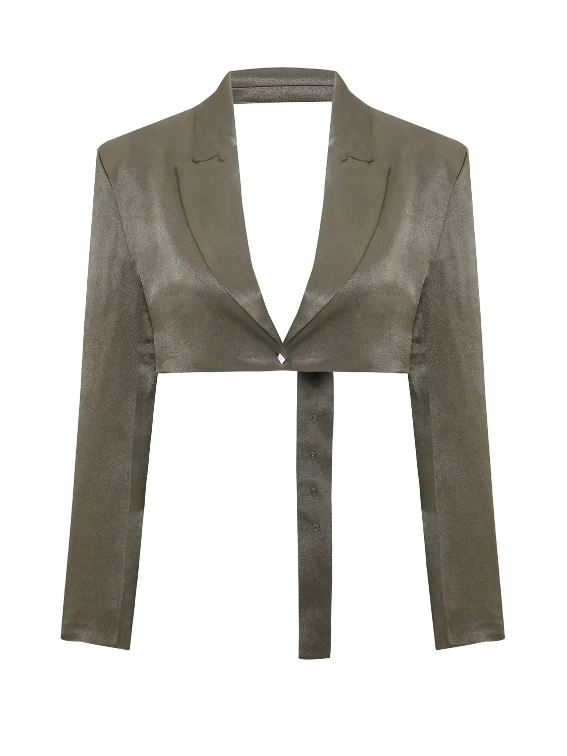 

Куртка блестящая плетеная Crop PCFG, бежевый