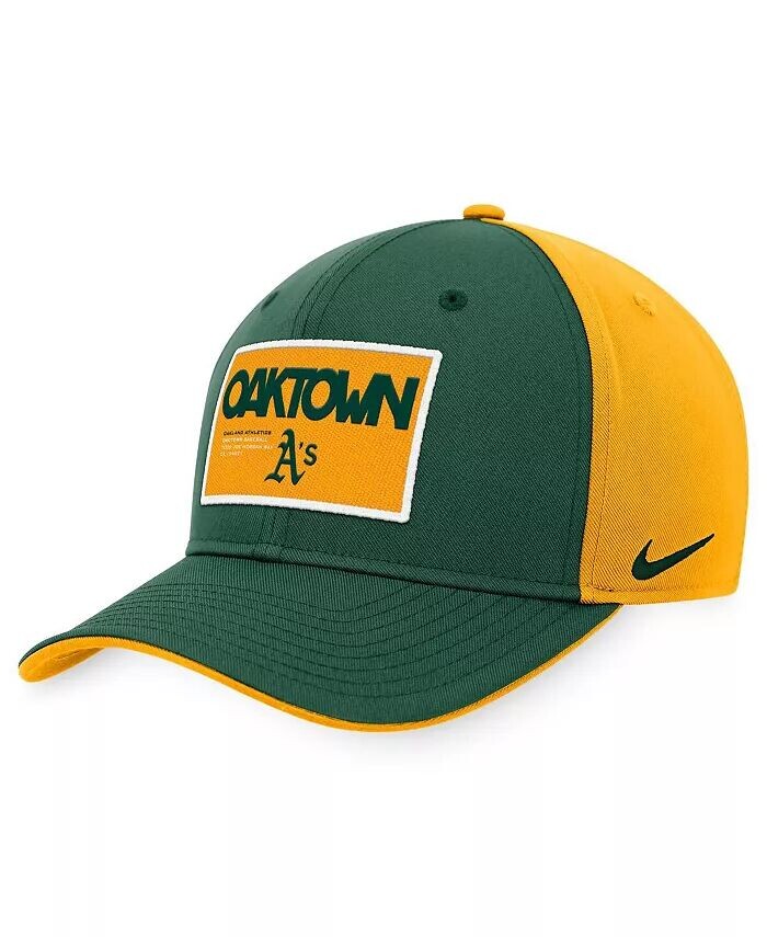 

Мужская зеленая, золотая бейсболка Oakland Athletics Classic99 Colorblock Performance Snapback Nike