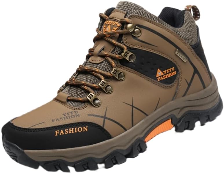 

Мужские зимние/осенние спортивные кроссовки: на шнуровке, с толстой подошвой, противоскользящие и долговечные, больших размеров для уличных и повседневных видов спорта Hoalox, хаки