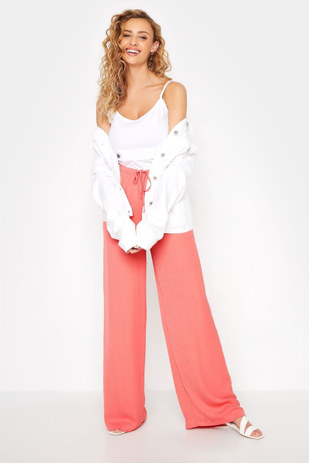 

Брюки из стираного твила с широкими штанинами Long Tall Sally, оранжевый