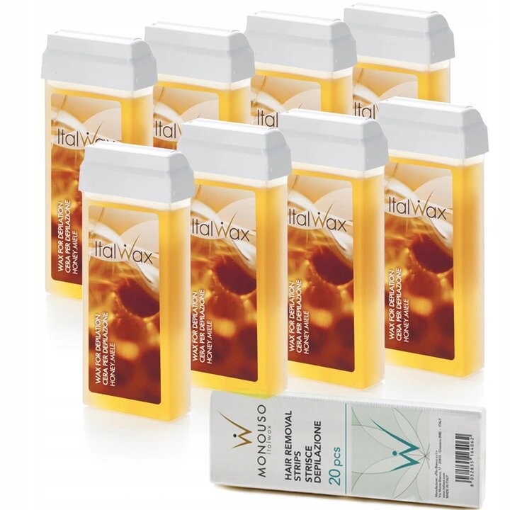 

ItalWax, Flex Honey, 8x Воск для депиляции в рулоне, полоски 20 шт, 100г