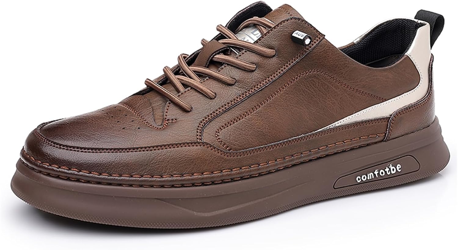 

Мужские премиальные кожаные кроссовки без шнурков, модные повседневные, противоскользящие, низкие, для ходьбы, мужские деловые кроссовки Abborora, коричневый