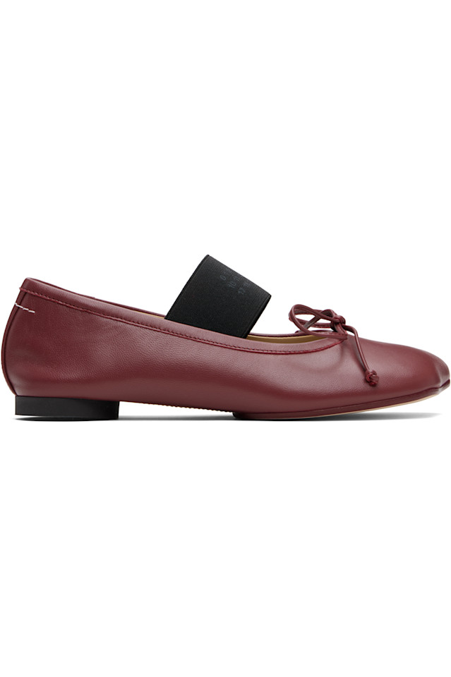 Анатомические балетки с нумерацией Mm6 Maison Margiela, цвет windsor wine