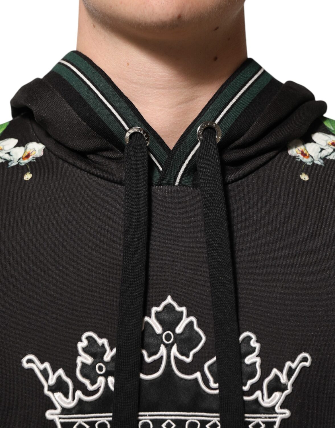 Толстовка с капюшоном KING Black Orchid Floral Crown Logo Dolce & Gabbana, черный — фото 4
