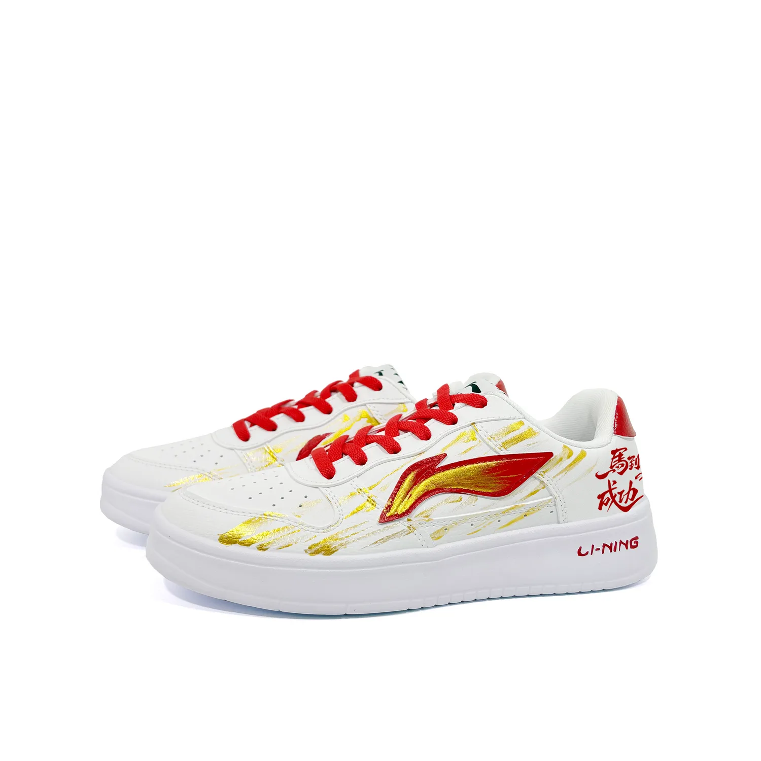 Кроссовки для скейтбординга Li-Ning Floating Boat, износостойкие, легкие и дышащие, мужские, красные и белые — фото 4