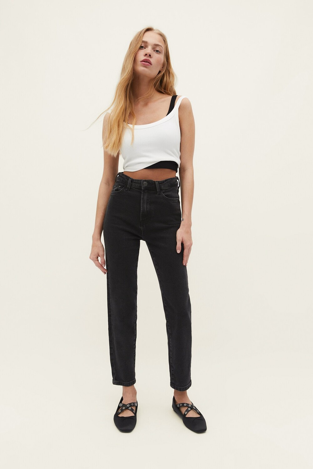 

Джинсы Slim Fit Mom Stradivarius, серый
