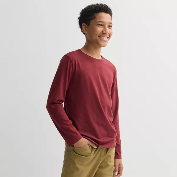 

Мальчиковая повседневная футболка с длинным рукавом 8-20 Sonoma Goods For Life, цвет burgundy cherry