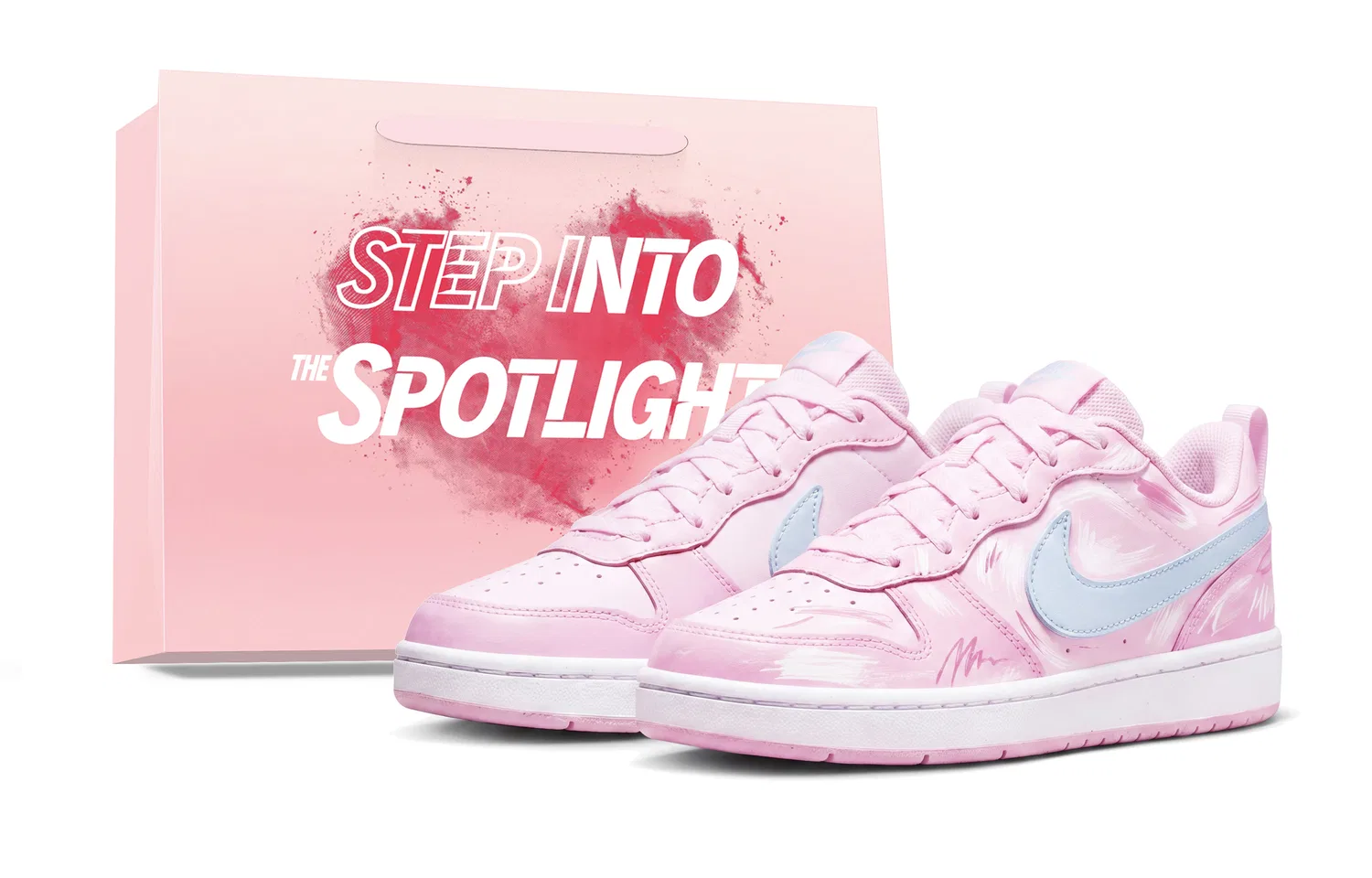 Детские скейтбординг-кроссовки Nike Court Borough Sakura Blue 3.0 Розовые
