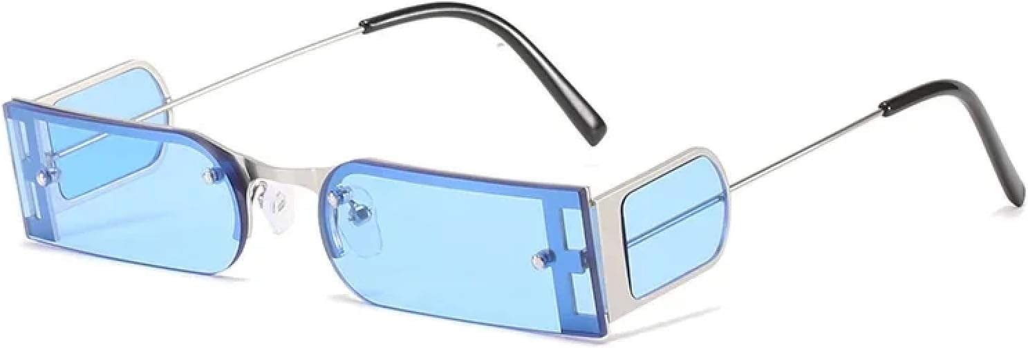 

Модные винтажные солнцезащитные очки в маленькой прямоугольной оправе для мужчин и женщин, роскошные, в стиле панк, для путешествий, с защитой от УФ-излучения UV400 TYUVIVO, C2