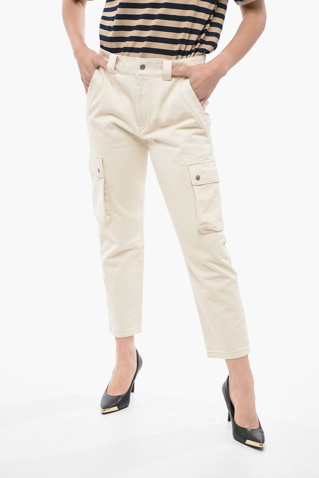 

Isabel Marant Хлопковые брюки-карго EVALIA, бежевый