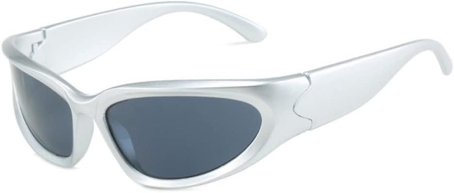 

Солнцезащитные очки в стиле стимпанк для женщин, ретро-очки с зеркальными линзами, женские очки для спорта на открытом воздухе, черные, винтажные очки для вождения MUTYNE, Silver Gray